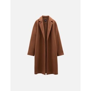 Zara lapel coat in brown.